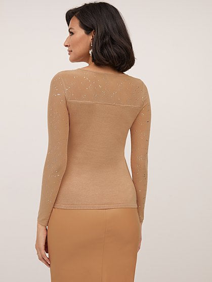 69.95 MESH SPARKLE SWEATE