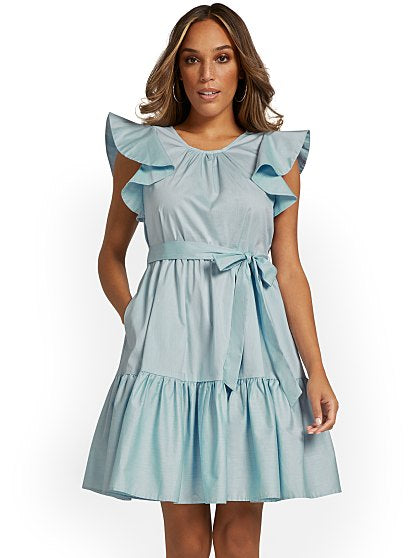 69.95 POPLIN RUFFLE SLV