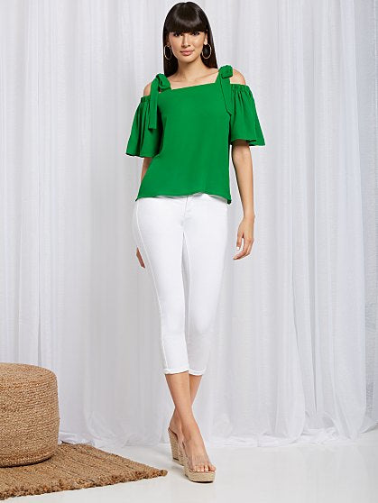 49.95 TIE SHLDR BLOUSE