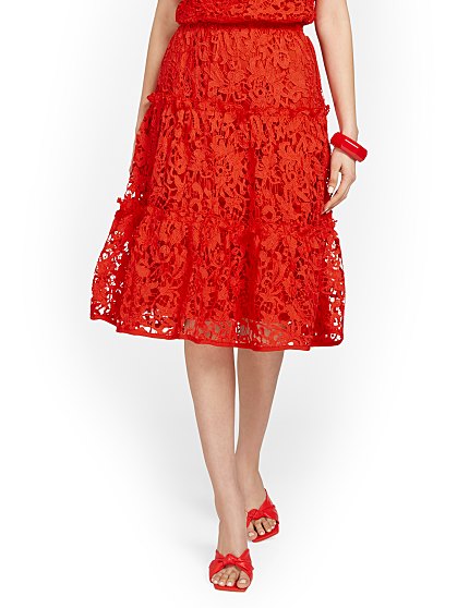 109.95 LACE TIERED SKIRT