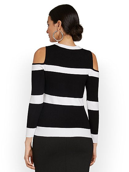 59.95 CLD SHLD STRIPE SWT