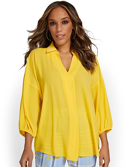 49.95 COLLARED 3/4 SLV BL