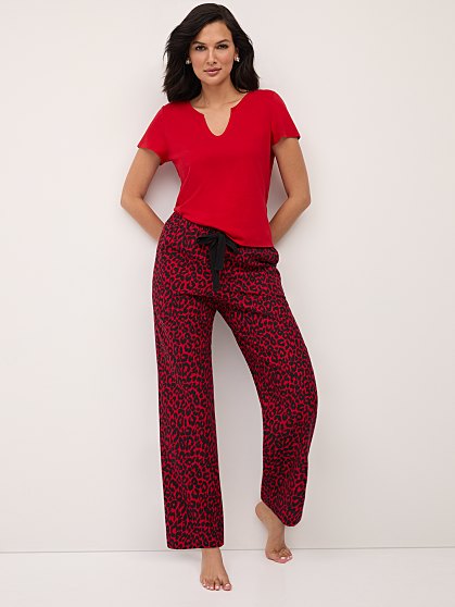 59.95 LEOPARD PJ SET RED