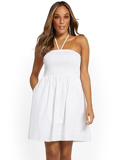 59.95 SMOCKED HALTER DRES