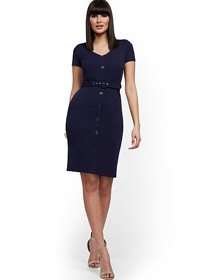 69.95 CAP SLV BELT DRESS