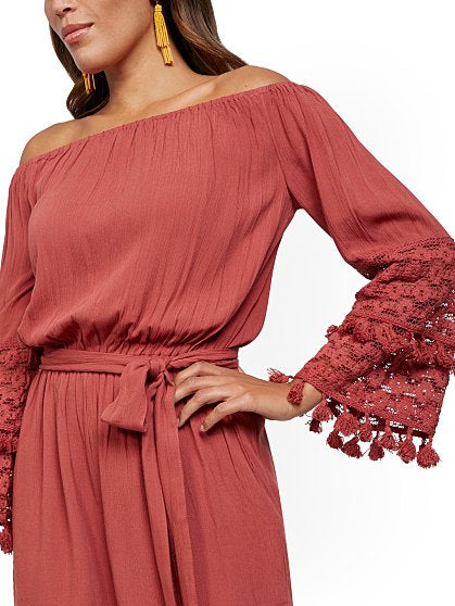 59.95 CRCHT/TASSEL ROMPER