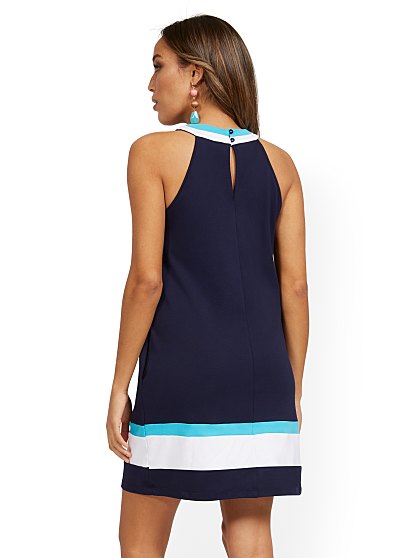 36.95 CLRBLK HALTER SHIFT