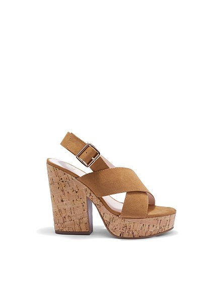 CRISS CROSS CORK HEEL