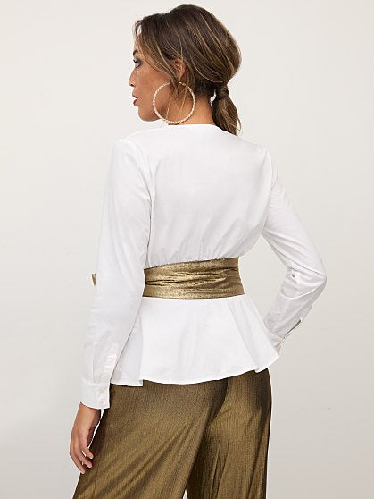 64.95 LS POPLIN WAIST BOW