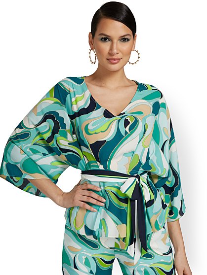 59.95 KMONO SLV PRNT BLOU