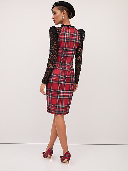 89.95 PLAID/LACE  SHEATH