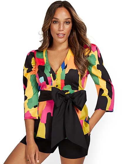 69.95 BOW POPLIN SHRT PRT