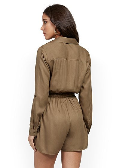 59.95 3/4 SLV ZIP ROMPER
