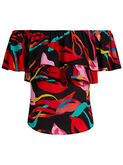 49.95 OTS RUFFLE TOP PRT