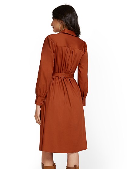 79.95 LONG POPLIN DRESS