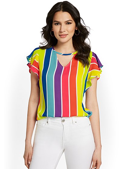 49.95 CUTOUT FLUTTER TOP