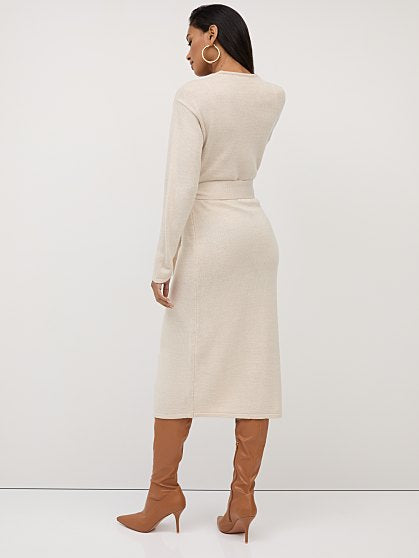 89.95 TIE FRONT SWT DRESS