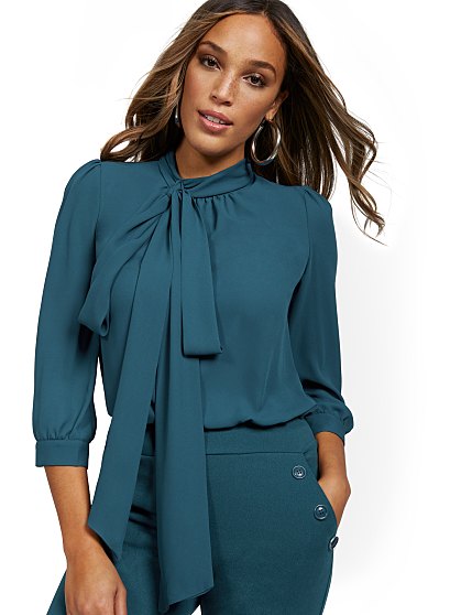 46.95 T BOW BLOUSE SOLID
