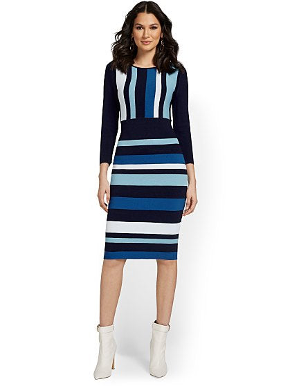 89.95 STRIPED SWT DRESS