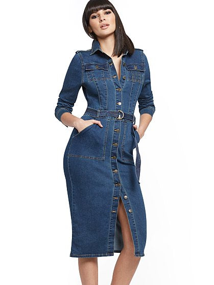 89.95 UTILITY SHIRT DRESS