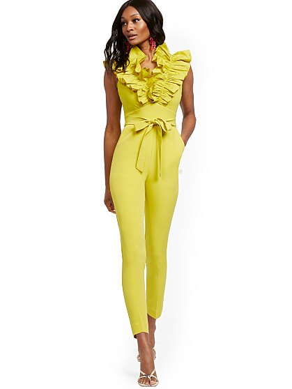 89.95 RUFFLE TOP JUMPSUIT