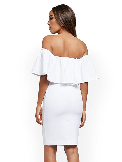 69.95 FLOUNCE SHEATH DRES