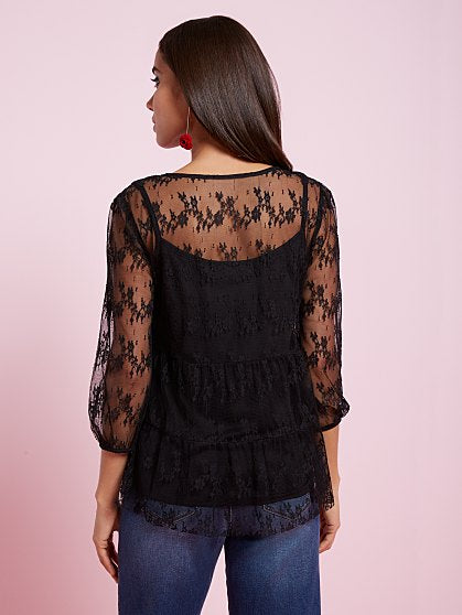 59.95 LACE TIERED BLOUSE