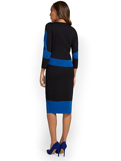 99.95 CLRBLOCK SWT DRESS