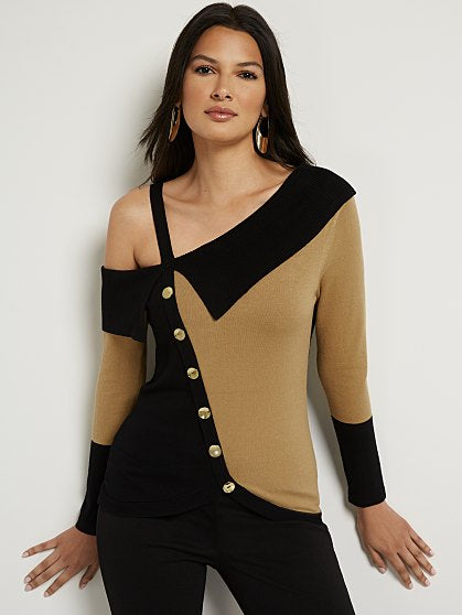 59.95 COLRBLK BUTN TUNIC