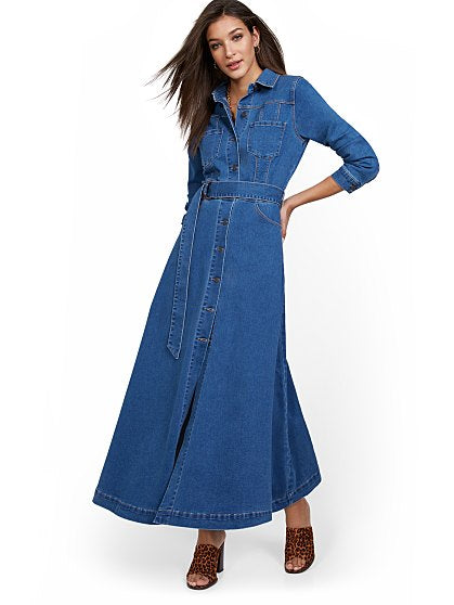 129.95 DENIM MAXI DRESS