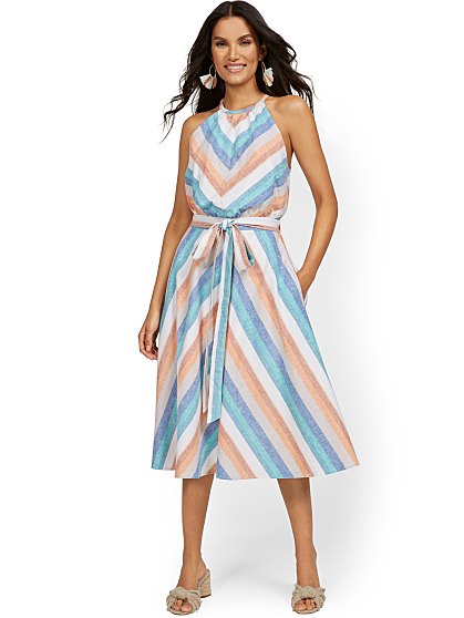 79.95 LINEN FLARE DRESS