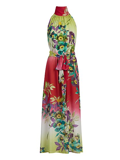 99.95 HALTER FLORAL MAXI