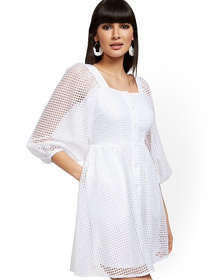 79.95 BTTN PUFF SLV DRESS