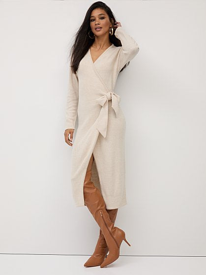 89.95 TIE FRONT SWT DRESS