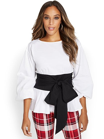 64.95 TIE WAIST BLOUSE