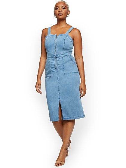 79.95 DENIM PINAFORE DRES
