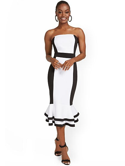 69.95 STRAPLESS FLOUNCE