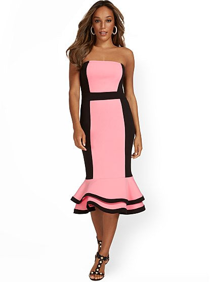 69.95 STRAPLESS FLOUNCE