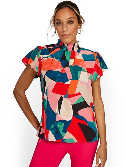 54.95 SMOCK NK FLUTR SLV