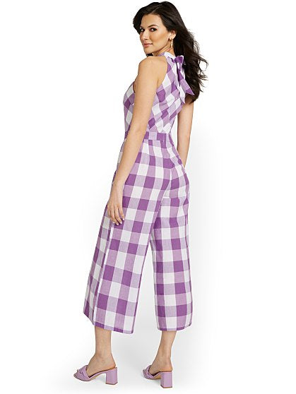 89.95 PURPLE GINGHAM JUMP