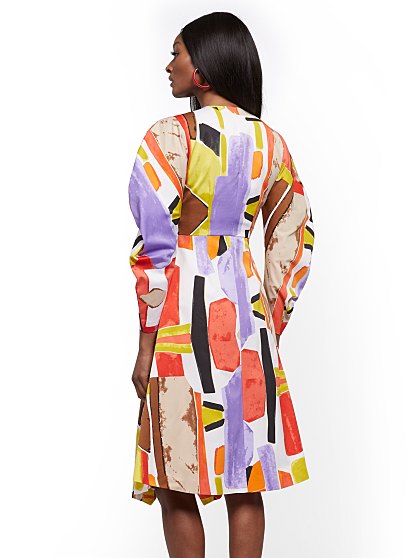 129.95 DRA PRNT WRAP DRES