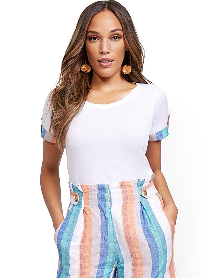 39.95 STRIPE CUFF TEE