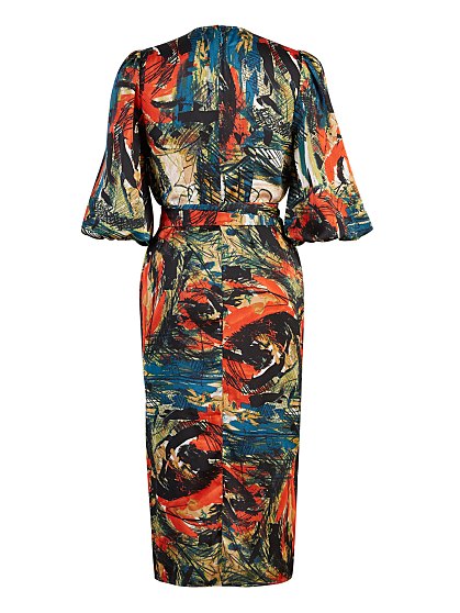 89.95 PLEATED WRAP DRESS