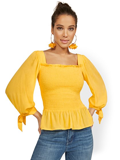 49.95 SMOCKED TIE SLV BLS