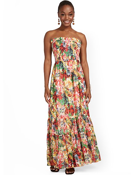 79.95 STRAPLS FLORAL MAXI