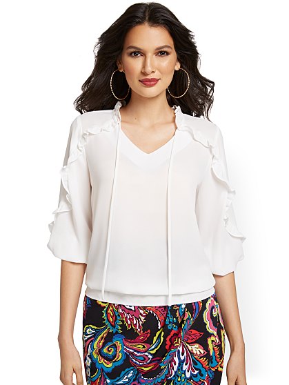 54.95 TIE NECK BLOUSE