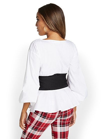64.95 TIE WAIST BLOUSE