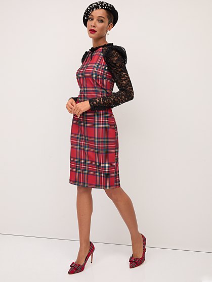 89.95 PLAID/LACE  SHEATH