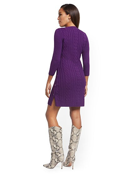 69.95 CABLE BUTTON DRESS