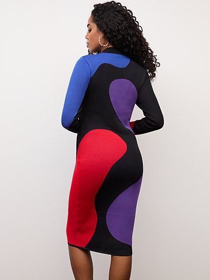 89.95 ABST COLRBLK DRESS
